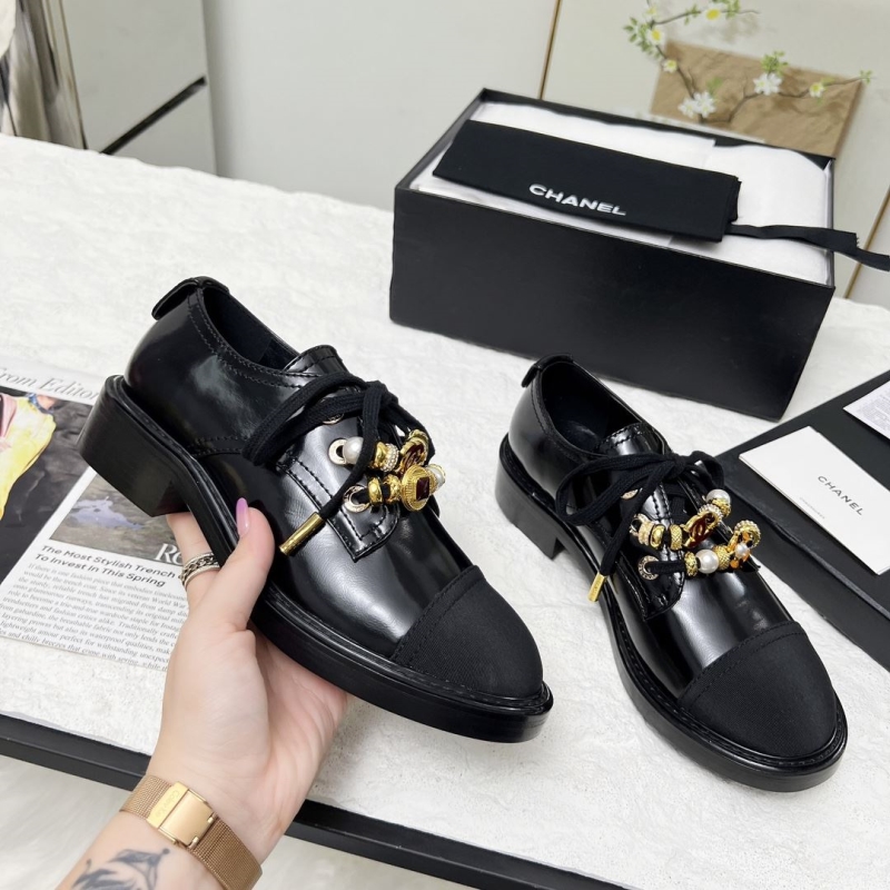 Ch*el leather shoes